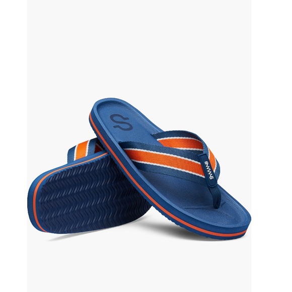 Swims Capri Flip Flop Sandals Navy & Orange Accents Men’s Size 14 Thongs - Picture 5 of 10